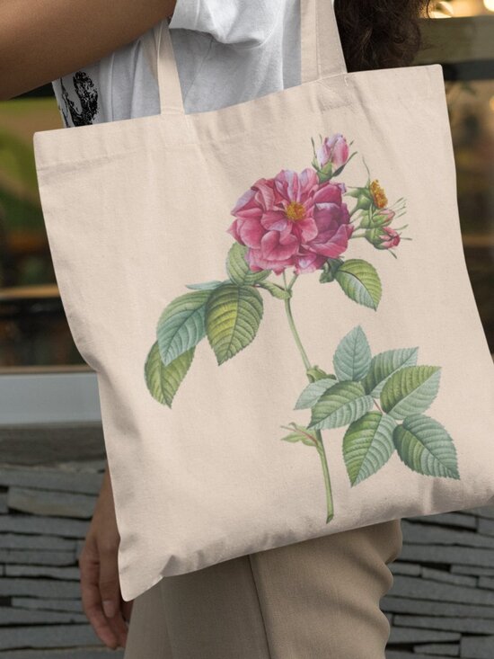 Outfit Bits Handbags - Rose Of Frankfurt Vintage Floral Print Graphic Canvas Tote Bag